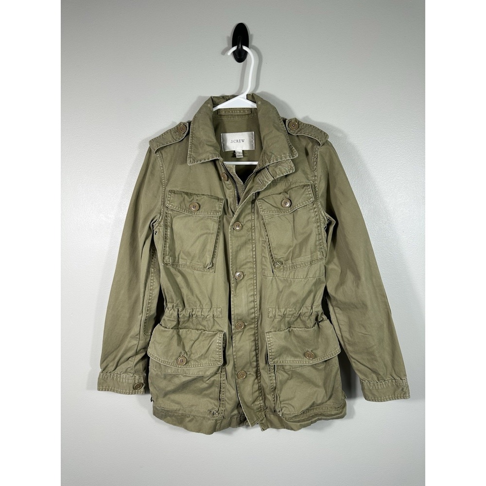 J Crew Jacket Womens Extra Small Khaki Tan Boyfriend Fatigue Military Utility